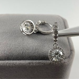 2ct Round Cut Moissanite Dangle Earrings‎ 925 Sterling Silver